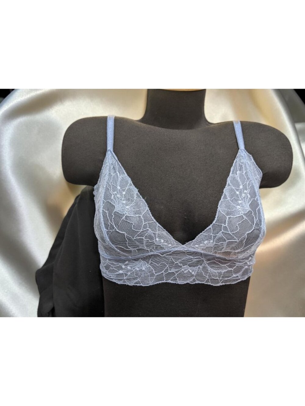 Samantha Chang Lace Sheer Sky Blue Bra Size Small New No Tags !!